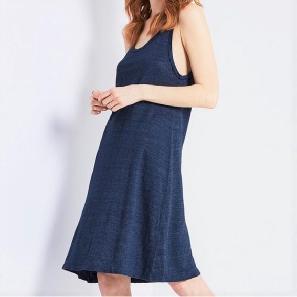 🍉 AG Adriano Goldschmied Blue Midi Linen Dress Small - Picture 11 of 11